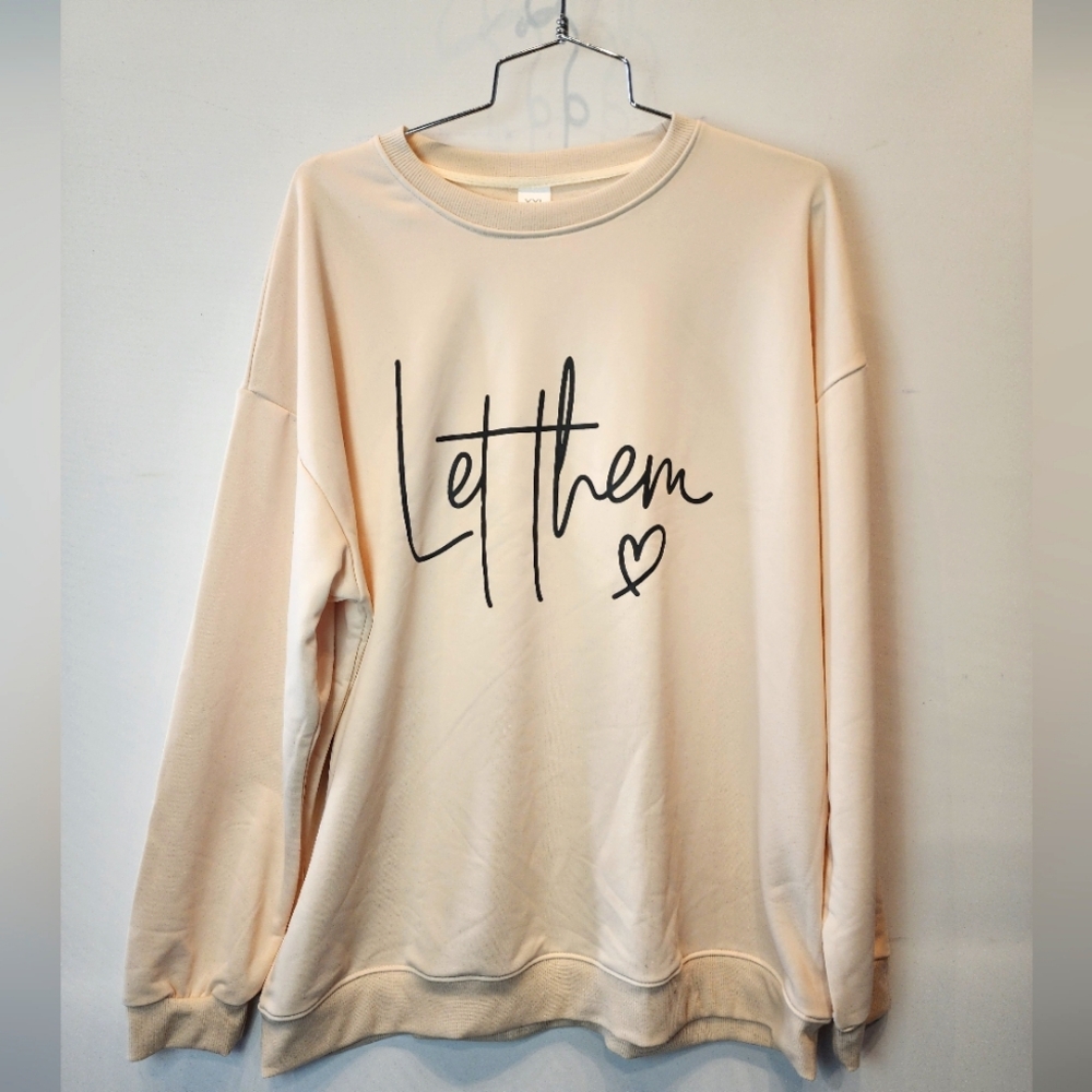 Trendy New LET THEM Sweatshirt Crew Neck Pullover Softt‎ Yellow Size XL/ XXL